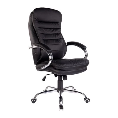 Chromed Metal Frame Swivel Office Chair
